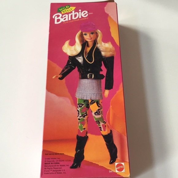 1992 BARBIE wild style neon 90s leggings Moto NEW